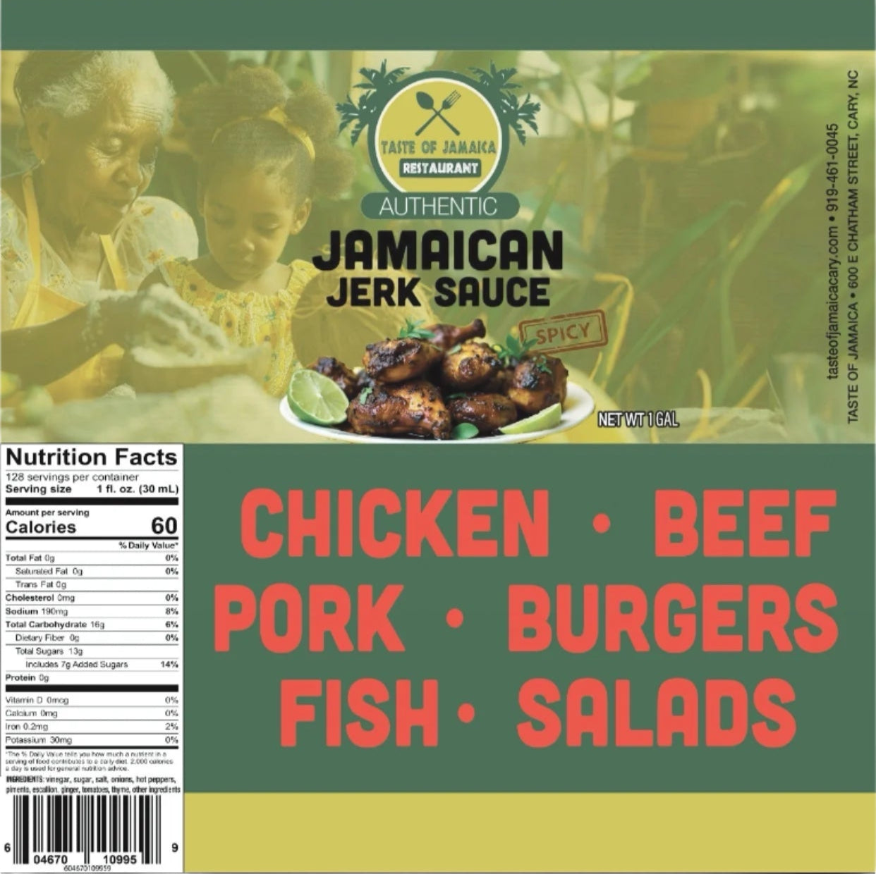 JAMAICAN JERK SAUCE 1 Gallon